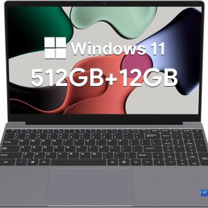 ApoloSign 12GB RAM, 512GB SSD laptop, Expandable 1TB, with Intel N5095 High-Speed Performance laptop computer, and 15.6 Full HD Display, Dual-Band WiFi, 178° Open Angle, Dual Speakers