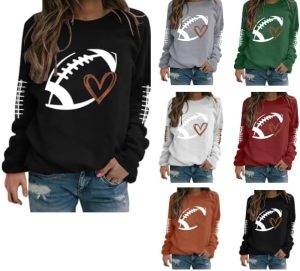 Crewneck Oversized Funny Pullover Clothes Shirts For Women Hoodless Sweatshirt Football Mom Fashion Fit Outdoor 