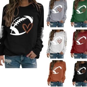 Crewneck Oversized Funny Pullover Clothes Shirts For Women Hoodless Sweatshirt Football Mom Fashion Fit Outdoor