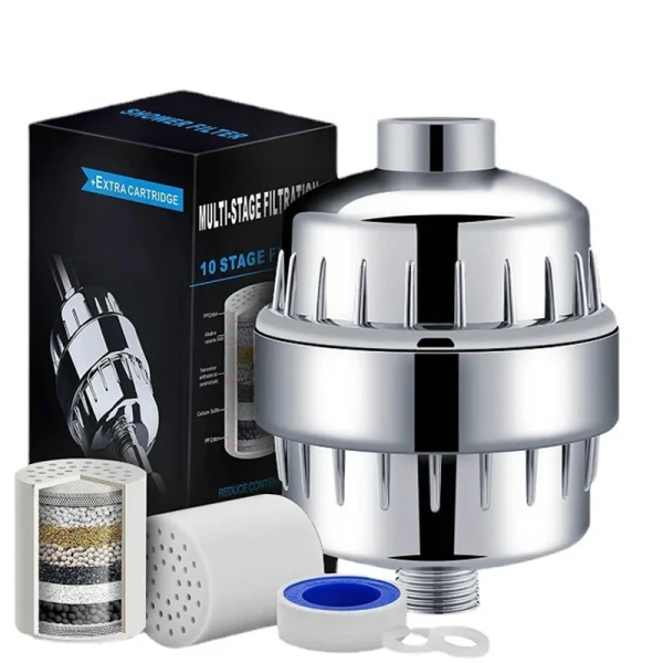 15-20 Stages High Output Shower Water Filter to Remove Chlorine Fluoride Heavy Metals Filtered Soften Hard Water for Shower Head - Image 2