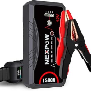 NEXPOW Car Jump Starter Car Battery Jump Starter Pack 1500A Peak Q10S for Up to 7.0L Gas and 5.5L Diesel Engine12V Auto Battery Booster,Jumper Cables Portable Lithium Jump Box with LED Light/USB QC3.0